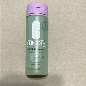Clinique All About Clean Liquid Facial Soap - Green with Purple Cap